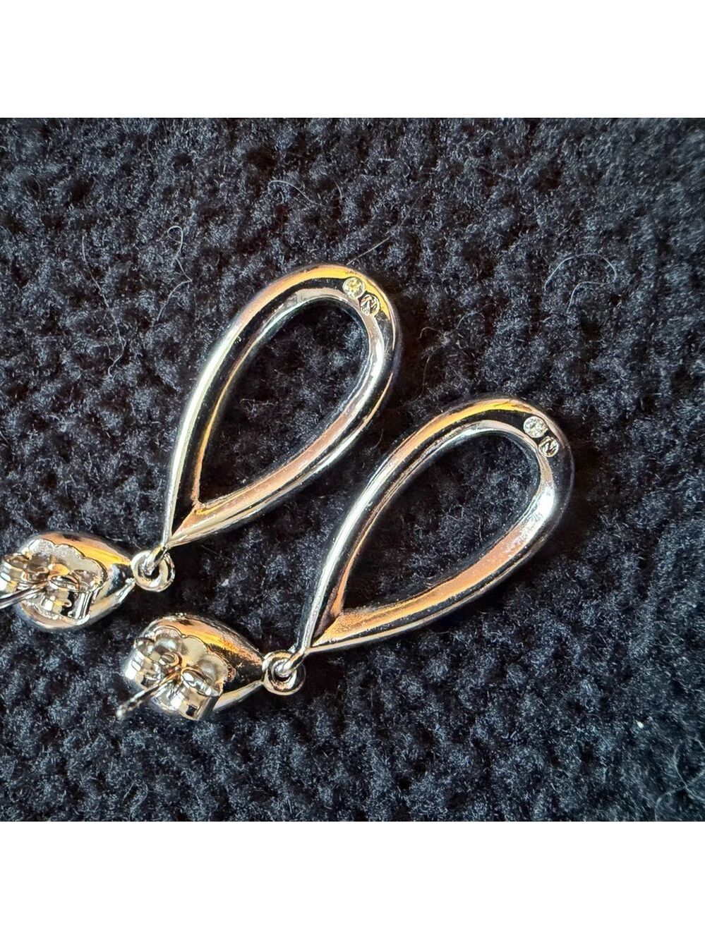 Napier Elegant Silver Teardrop Earrings - Picture 4 of 5